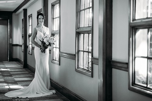 bride portrait inside pillar and post