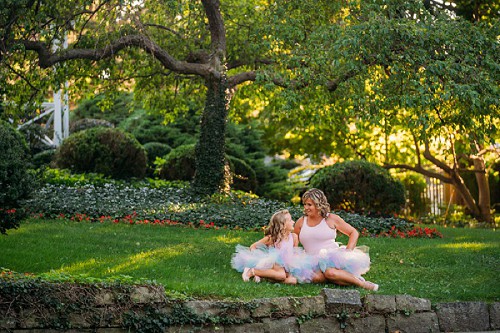 mom and daughter sitting in trees