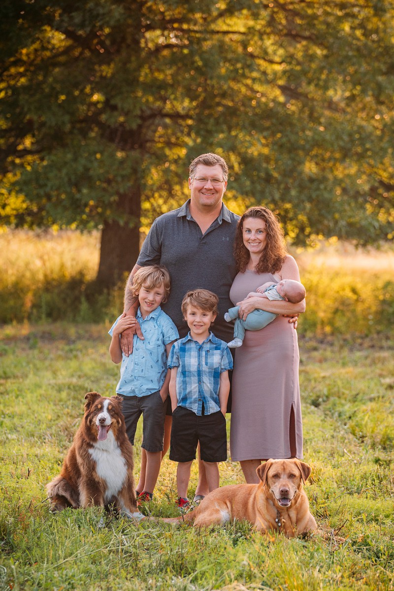 family portrait in field