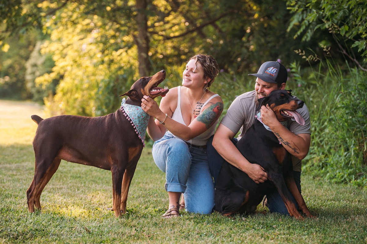 Engagement shoot with dogs
