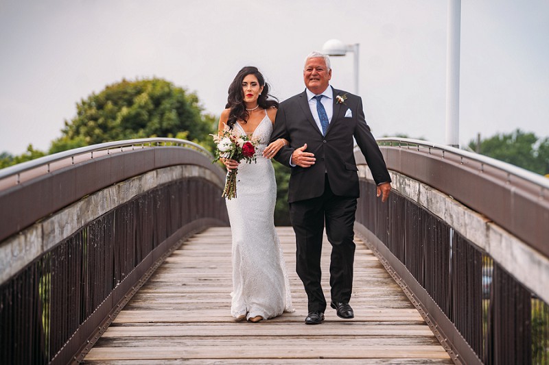 wainfleet engagement with couple looking at camera