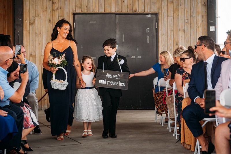 wainfleet engagement with couple looking at camera