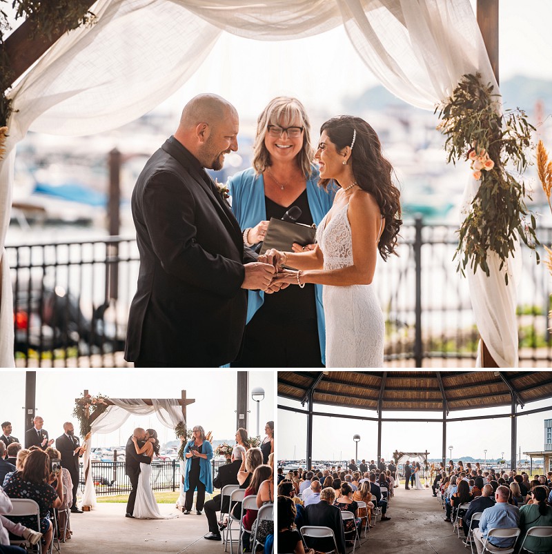 wainfleet engagement with couple looking at camera