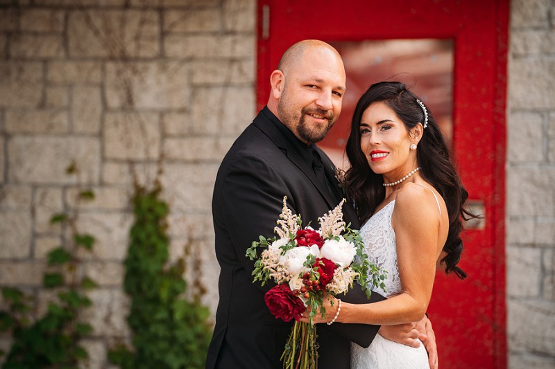 wainfleet engagement with couple looking at camera