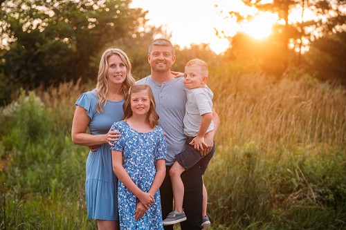 Family portrait at sunset