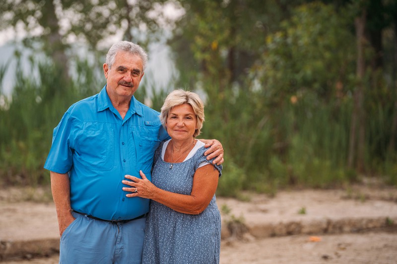 grandparents smiling