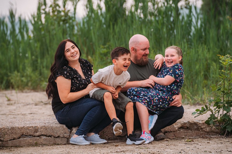 parents and children laughing