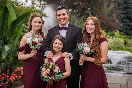 groom and bridesmaids