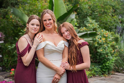 bridesmaids portrait with bride