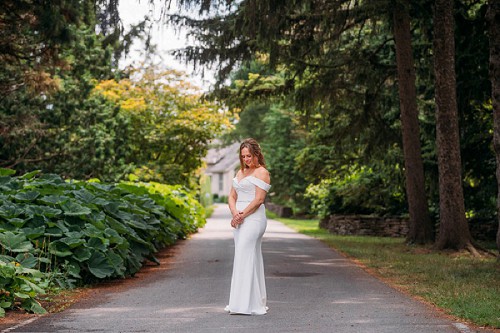 bride looking down