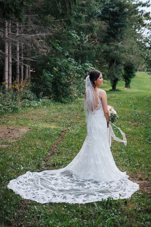 bridal portrait from behind 