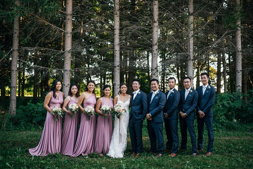 wedding party portrait at kurtz orchards niagara on the lake