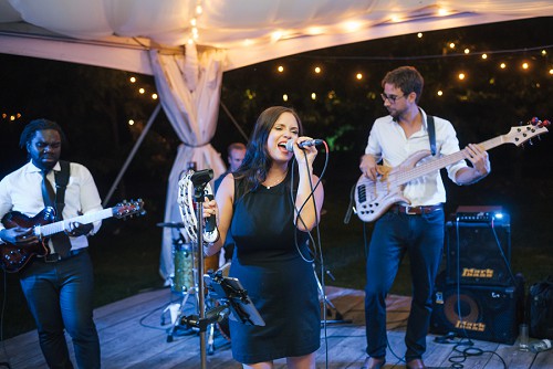 wedding band at outdoor reception