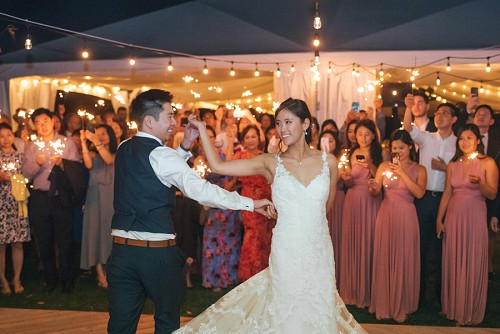 bride and groom first dance