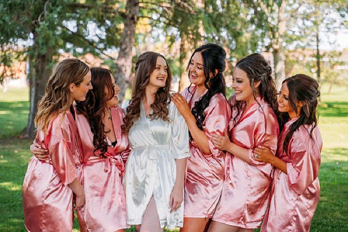 bridesmaids in robes