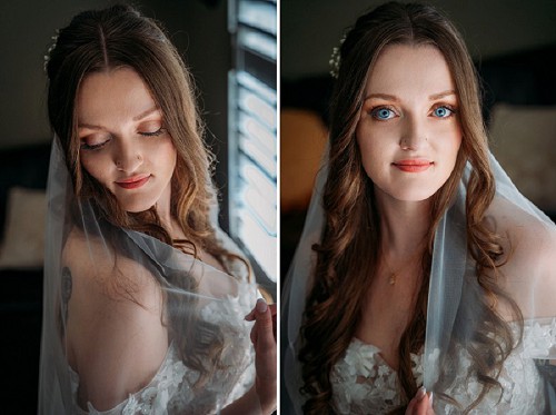 portrait of bride with blue eyes