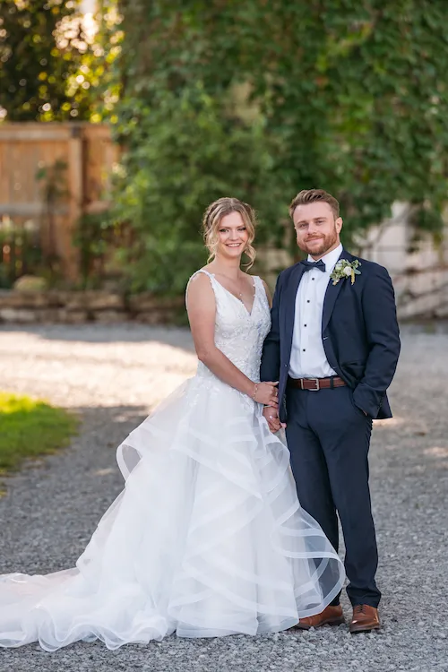 Classic bride and groom portrait at Maple Meadows Farm