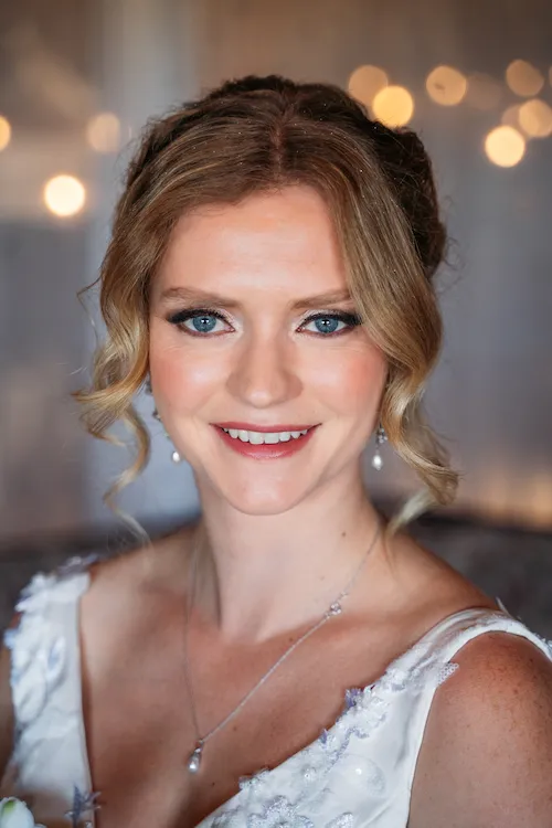 bridal portrait in the loft at Maple Meadows