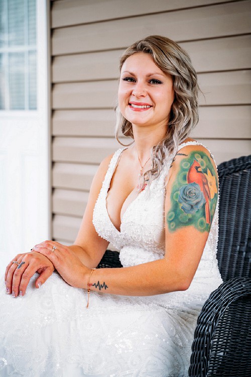 bride sitting in chair