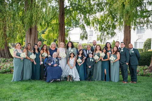 wedding party and families