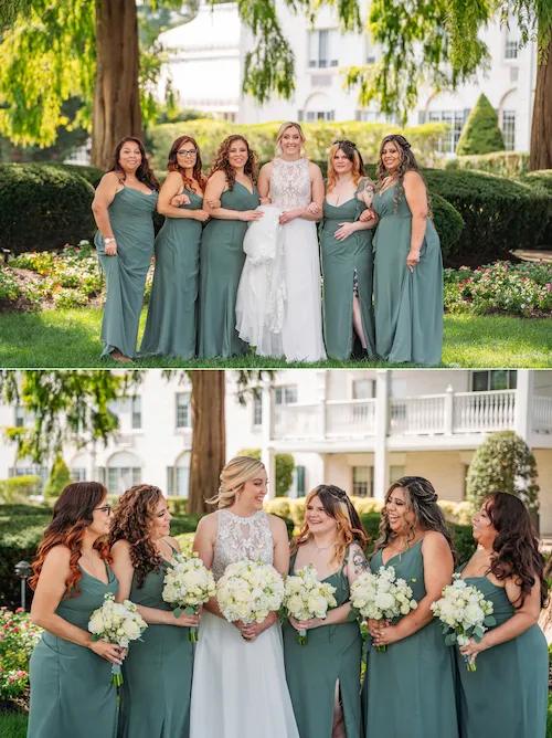 bride with bridesmaids