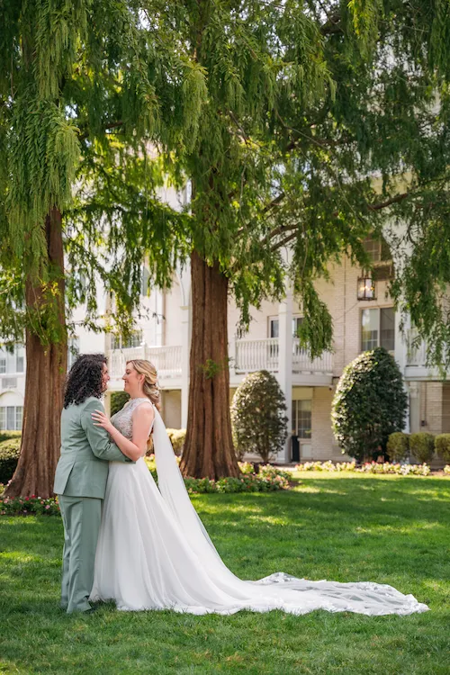 the madison hotel nj wedding with bride and groom