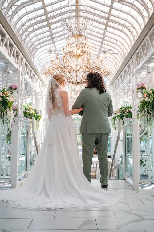The Conservatory and big chandelier at the madison hotel in nj