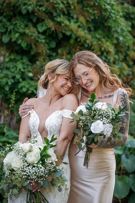 Bride and maid of honour