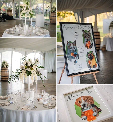 sue ann estate winery wedding reception decor