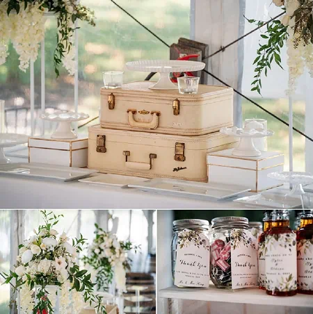 outdoor wedding reception details at sue ann estate winery 