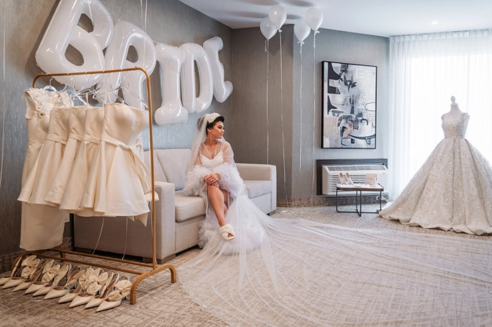 bride getting ready at white oaks 