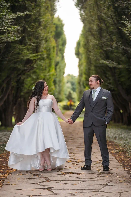 botanical gardens rows of trees niagara falls wedding